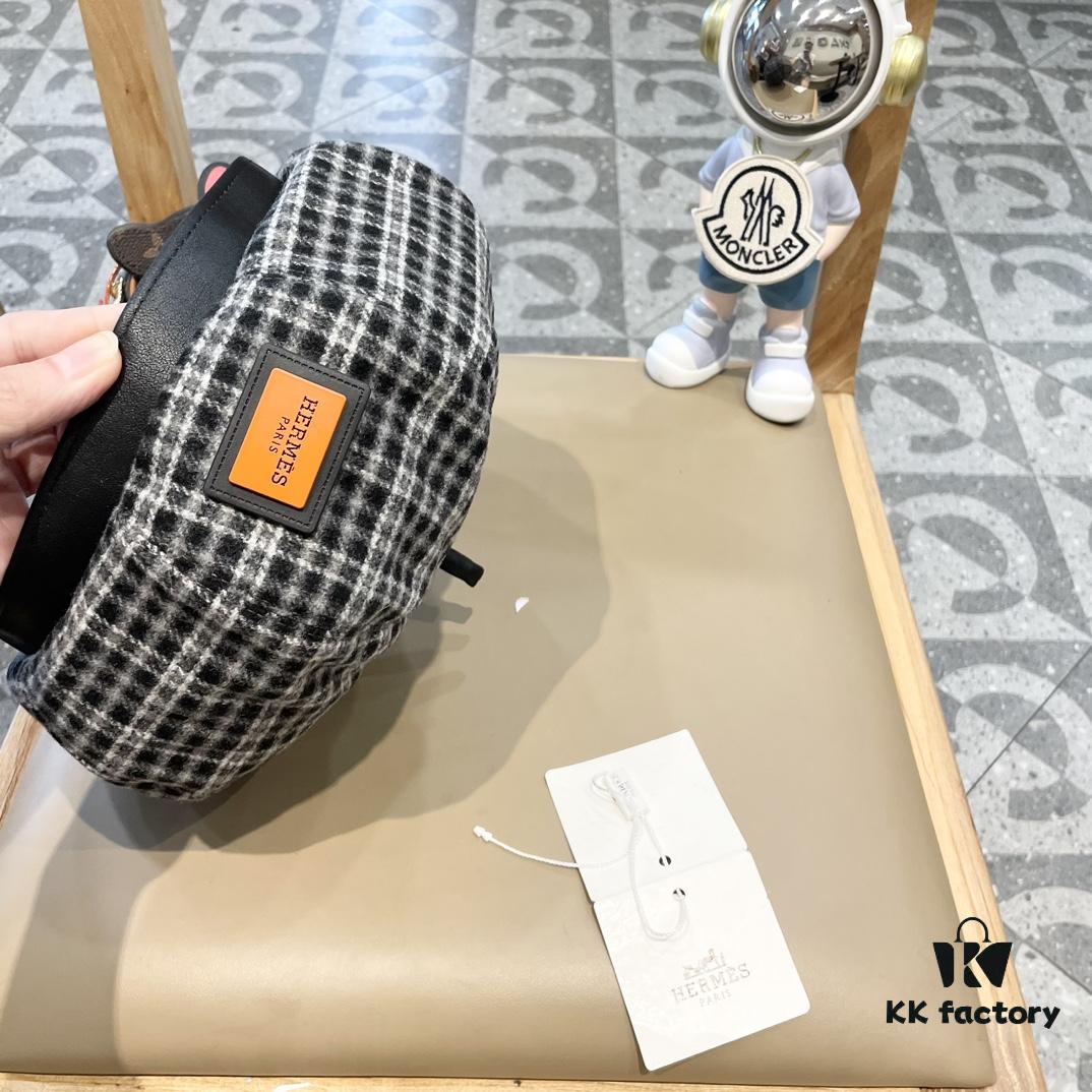 692fb7d099f2d84055c87732 New Arrival HERMÈS Women's Fashion Plaid Wool Beret, Korean-British Style, Versatile Casual Artist Hat, Trendy Pumpkin Cap for Autumn and Winter