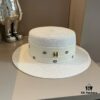 Hermès New Arrival Straw Hat, Flat-Crown Fedora, Head Circumference 57cm