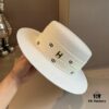 Hermès New Arrival Straw Hat, Flat-Crown Fedora, Head Circumference 57cm