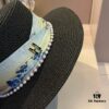 Hermès New Arrival Straw Hat, Flat-Crown Fedora, Head Circumference 57cm
