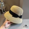 Hermes New Arrival Straw Hat, Made from Taiwanese Fine Straw, Simple and Elegant Style, Head Circumference 57cm