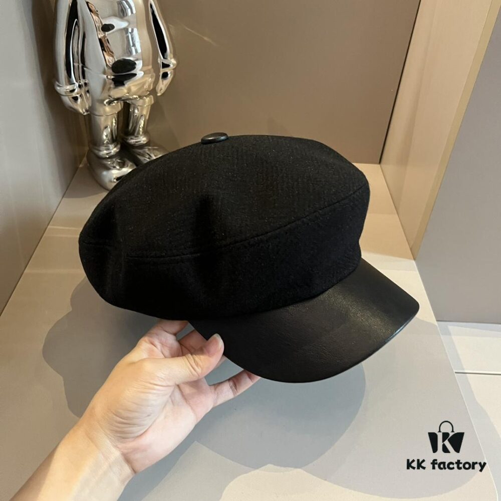 2024 Hermes HERMES Wool Peaked Military Cap, Head Circumference 57cm