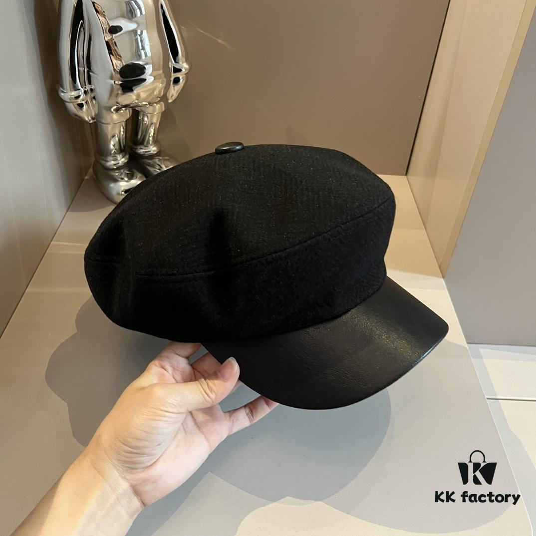 2024 Hermes HERMES Wool Peaked Military Cap, Head Circumference 57cm