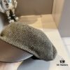 2024 Hermès New Wool Newsboy Military Cap, Head Circumference 57cm
