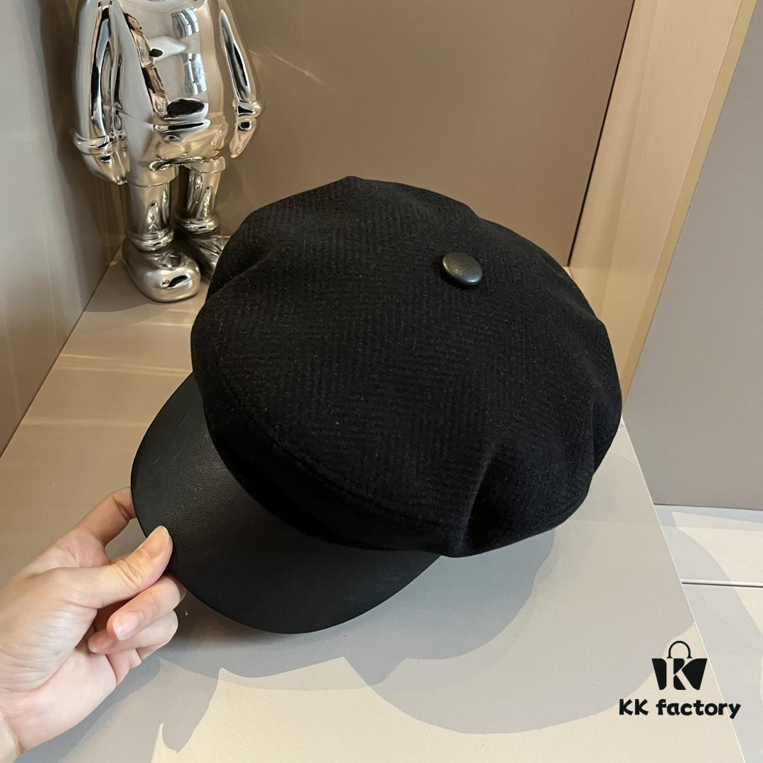 2024 Hermes HERMES Wool Peaked Military Cap, Head Circumference 57cm