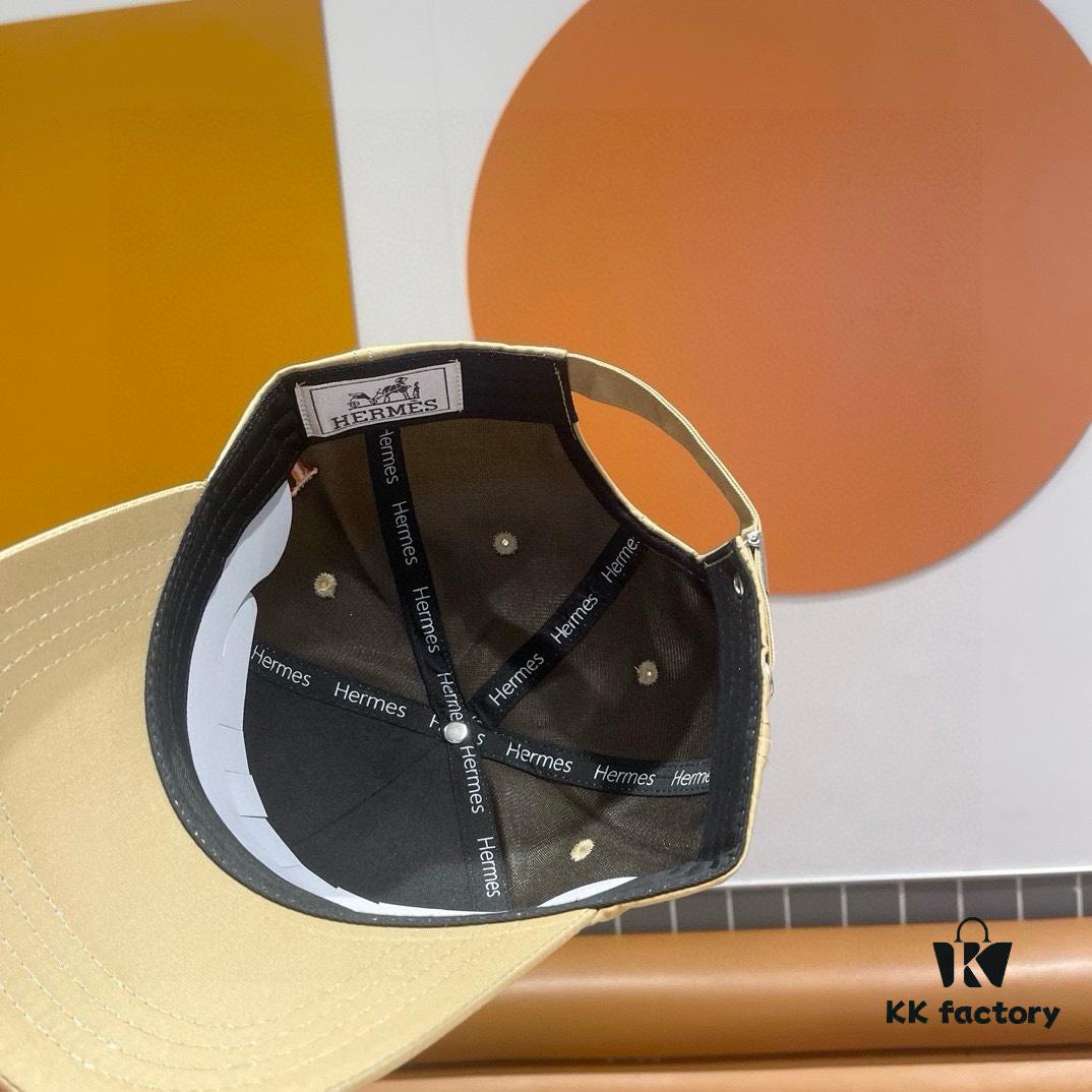 692fb82499f2d84055c87794 New Arrival HERMÈS Latest Authentic Single Baseball Cap, Color-Blocked H Design, Premium Craftsmanship with Original Ventilated Canvas Fabric and Factory Stainless Steel Adjustable Buckle