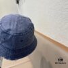 Hermès 2024 Fall/Winter 6cm Small Brim American Vintage Washed Distressed Denim Fisherman Hat, Bucket Hat