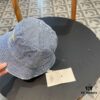 Hermes 2024 Fall/Winter 6cm Small Brim American Vintage Washed Distressed Denim Fisherman Hat, Bucket Hat