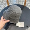 Hermes 2024 Fall/Winter 6cm Small Brim American Vintage Washed Distressed Denim Fisherman Hat, Bucket Hat