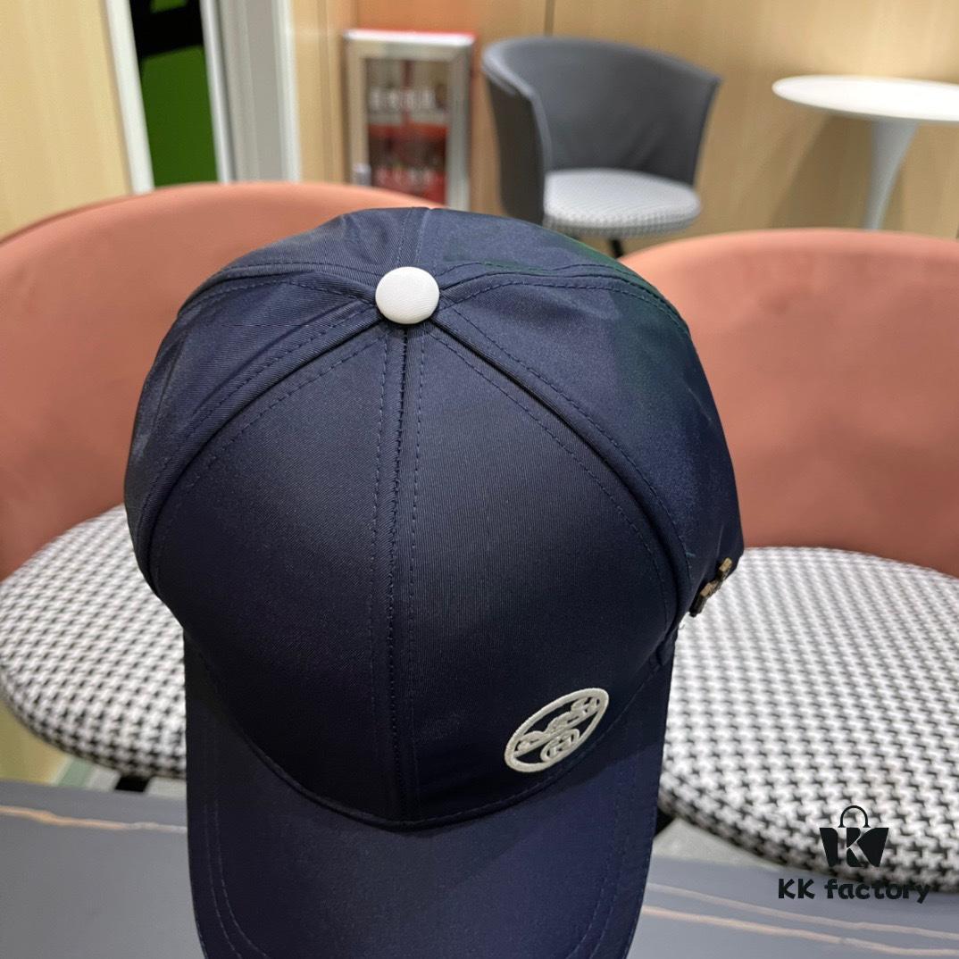 HERMÈS Original Quality Baseball Cap, Classic H Design, Premium Custom Molded, Authentic Breathable Canvas Fabric, Exquisite Craftsmanship, Stylish and High-Quality
