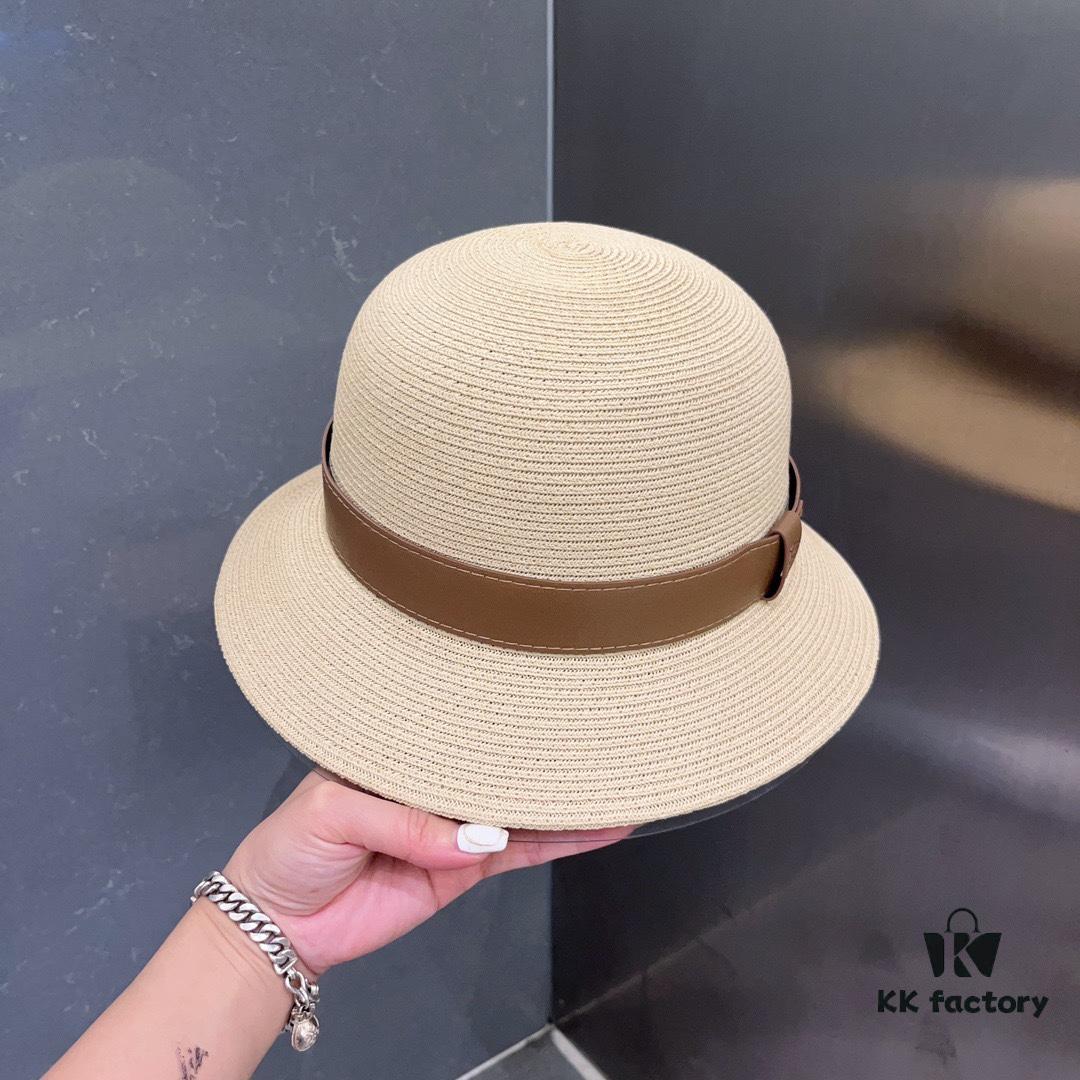 Hermes New Arrival Panama Hat, Fine Straw Fedora, Essential for Elegant Ladies, Head Circumference 57cm