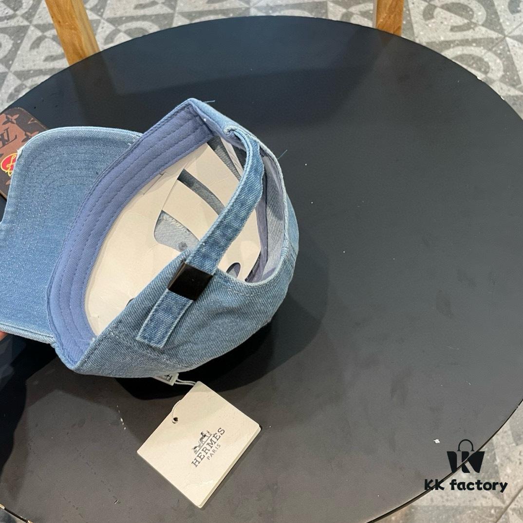 692fb8b999f2d84055c87826 HERMÈS Denim Baseball Cap, Classic H, Authentic Custom Mold Design, Premium Original Breathable Canvas Fabric with Top-Grade Original Steel Adjustable Buckle, Exquisite Craftsmanship, Stylish and Handsome, Exceptional Quality