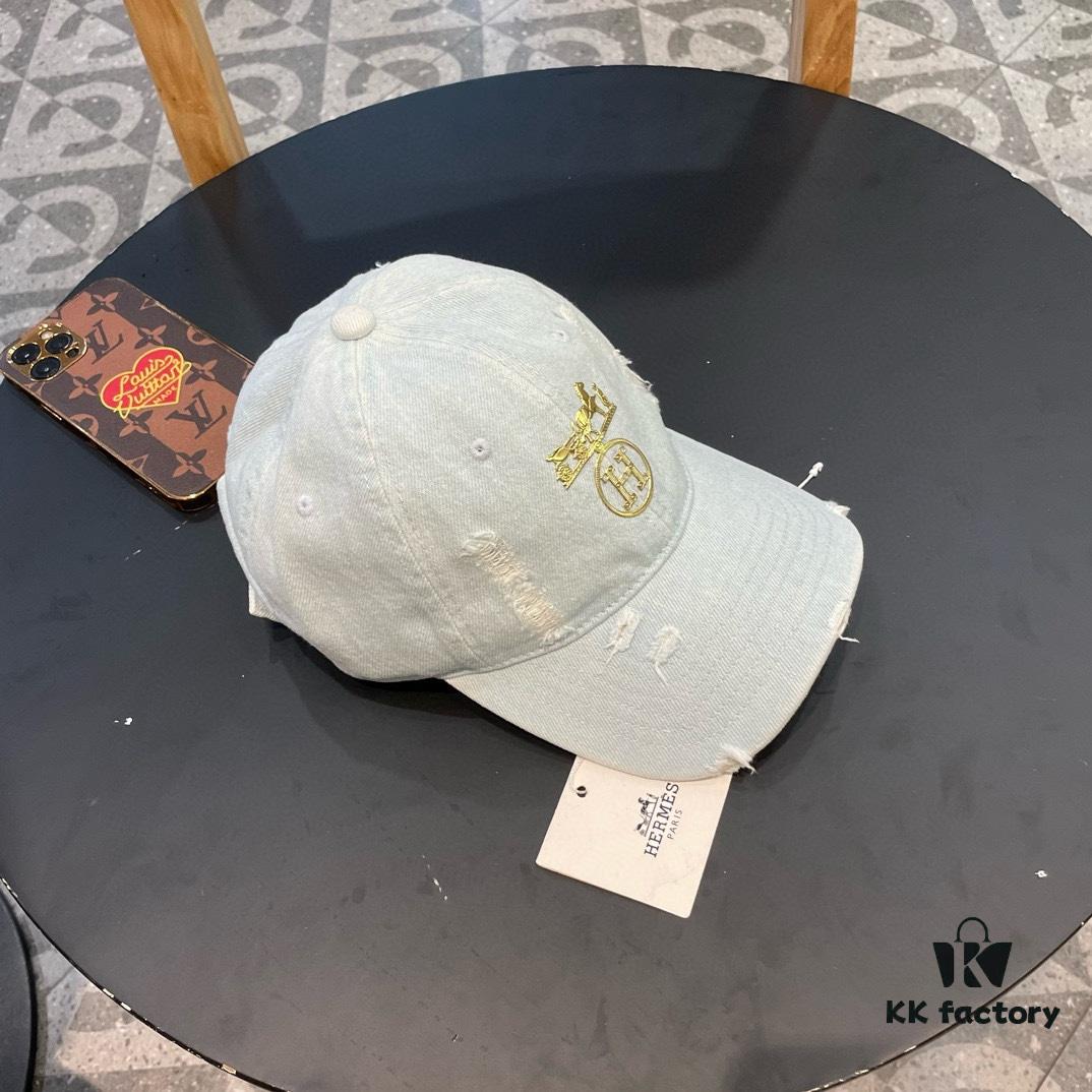 692fb8ba99f2d84055c87829 HERMÈS Denim Baseball Cap, Classic H, Authentic Custom Molded Design, Premium Quality