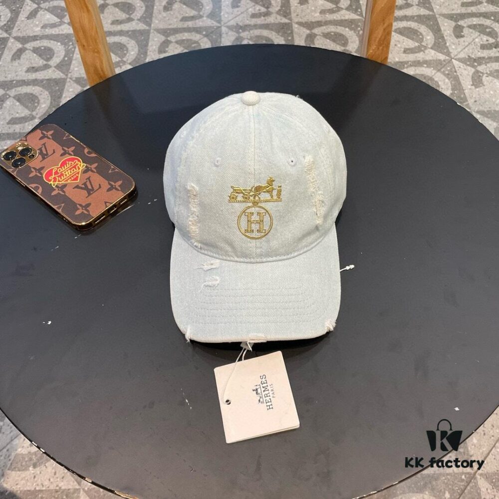 692fb8c799f2d84055c8783c HERMÈS Denim Baseball Cap, Classic H, Authentic Custom Molded Design, Premium Quality