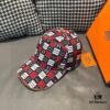 692fb8d399f2d84055c8784c Box and Cloth Bag Included, HERMÈS New Original Single Baseball Cap with H Embroidered Checkered Design, Authentic Mold Customized, Premium Breathable Canvas Fabric with Top-Grain Leather, Original Factory Stainless Steel Adjustable Buckle, Exquisite Craftsmanship, Stylish and High Quality