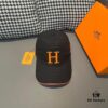 692fb8fe99f2d84055c8787f Box and Cloth Bag Included, HERMÈS Original Order Baseball Cap, Classic H Design, Genuine Leather and Breathable Canvas, Premium Steel Buckle
