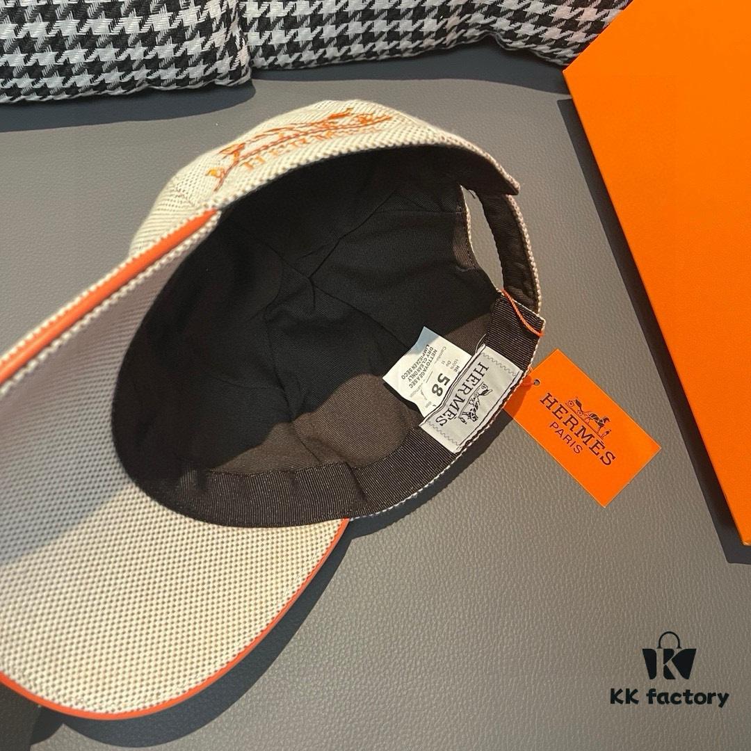 692fb98099f2d84055c8790c Box and Cloth Bag Included, HERMÈS Original Quality Baseball Cap, Classic H Design, Authentic Mold Custom Made, Premium Canvas Fabric with Genuine Top-Layer Leather, Original Factory Stainless Steel Adjustable Buckle, Exquisite Craftsmanship, Stylish and High Quality