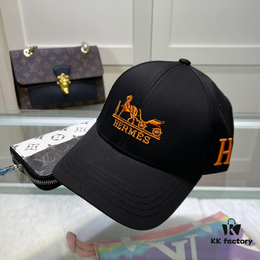 692fb99f99f2d84055c8792c Hermes Limited Edition Embroidered Baseball Cap with Dust Bag, Original Lining from Official Website, High-Quality and Breathable, UV Protection, Elegant Socialite Style