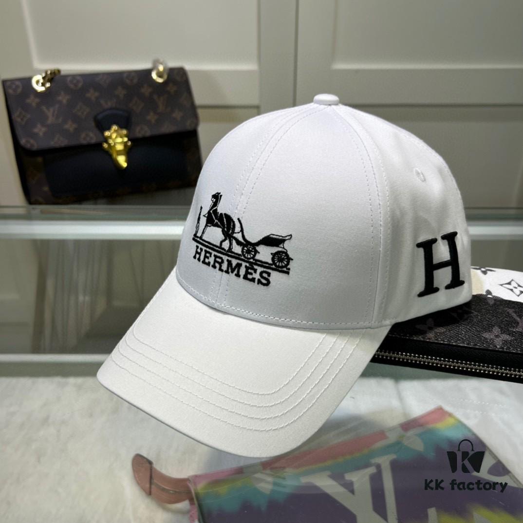 692fb9a099f2d84055c8792d Hermes Limited Edition Embroidered Baseball Cap with Dust Bag, Original Lining from Official Website, High-Quality and Breathable, UV Protection, Elegant Socialite Style
