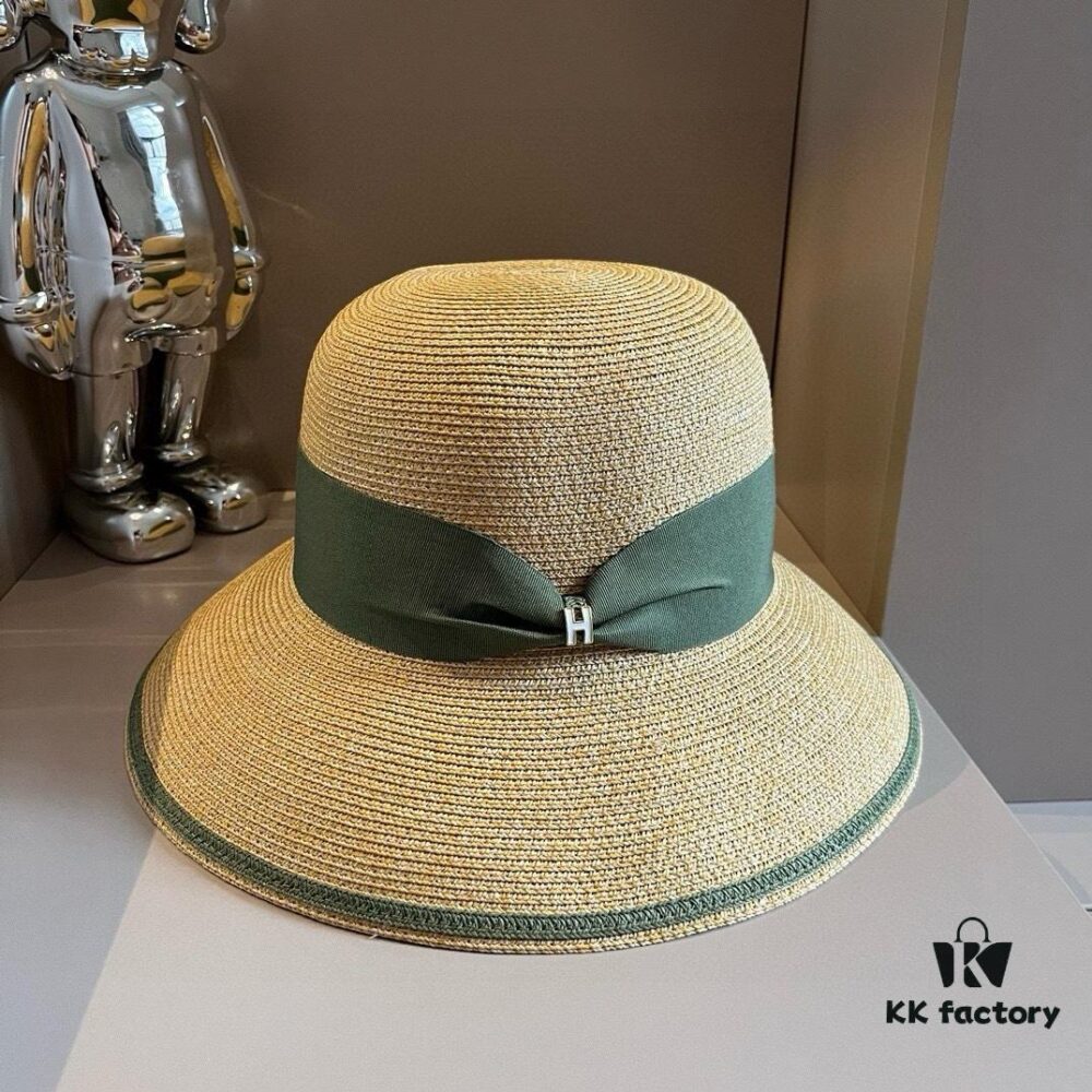 692fb9a799f2d84055c87932 Hermes New Arrival Straw Hat, Made from Taiwanese Fine Straw, Simple and Elegantly Stylish, Head Circumference 57cm