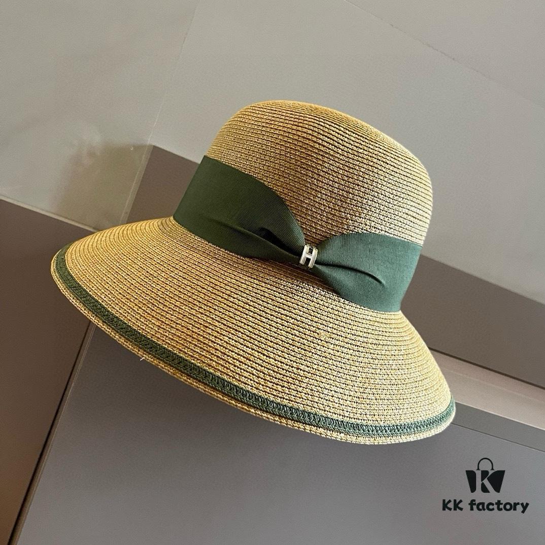 692fb9a899f2d84055c87933 Hermes New Arrival Straw Hat, Made from Taiwanese Fine Straw, Simple and Elegantly Stylish, Head Circumference 57cm