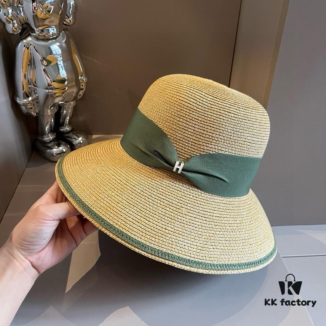 692fb9a999f2d84055c87934 Hermes New Arrival Straw Hat, Made from Taiwanese Fine Straw, Simple and Elegantly Stylish, Head Circumference 57cm
