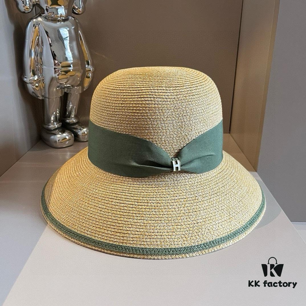 692fb9a999f2d84055c87935 Hermes New Arrival Straw Hat, Made from Taiwanese Fine Straw, Simple and Elegantly Stylish, Head Circumference 57cm