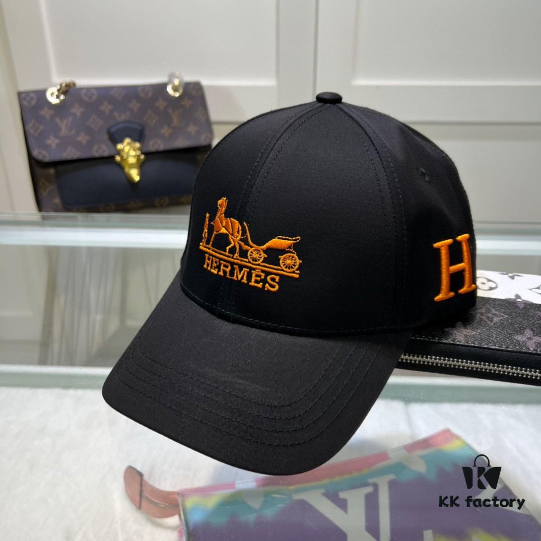 692fb9ad99f2d84055c87938 Hermes Limited Edition Embroidered Baseball Cap with Dust Bag, Original Lining from Official Website, High-Quality and Breathable, UV Protection, Elegant Socialite Style