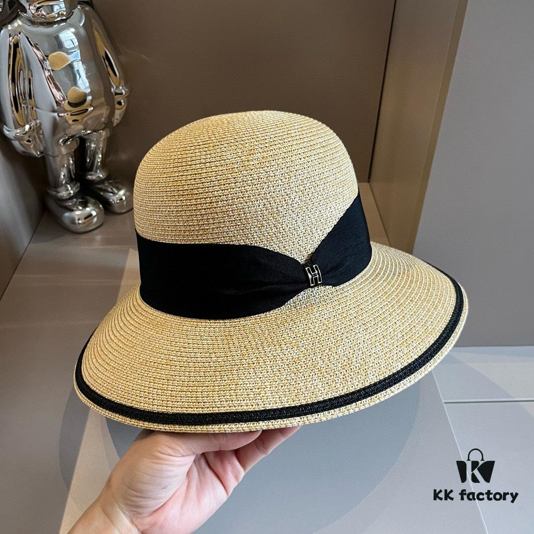 692fb9ba99f2d84055c87943 Hermes New Arrival Straw Hat, Made from Taiwanese Fine Straw, Simple and Elegant Aristocratic Style, Head Circumference 57cm