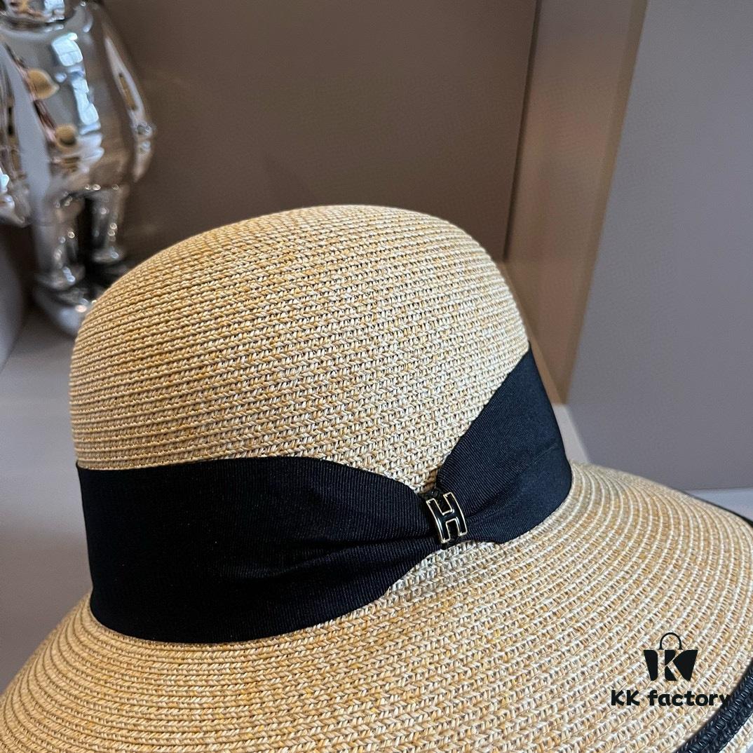 692fb9c099f2d84055c87949 Hermes New Arrival Straw Hat, Made from Taiwanese Fine Straw, Simple and Elegant Aristocratic Style, Head Circumference 57cm