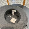 Hermès New Belt Style Straw Hat, Flat Top Fedora, Head Circumference 57cm
