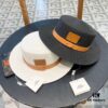 692fb9e699f2d84055c8796f Hermès New Belt-Style Straw Hat, Flat-Crown Fedora, Head Circumference 57cm