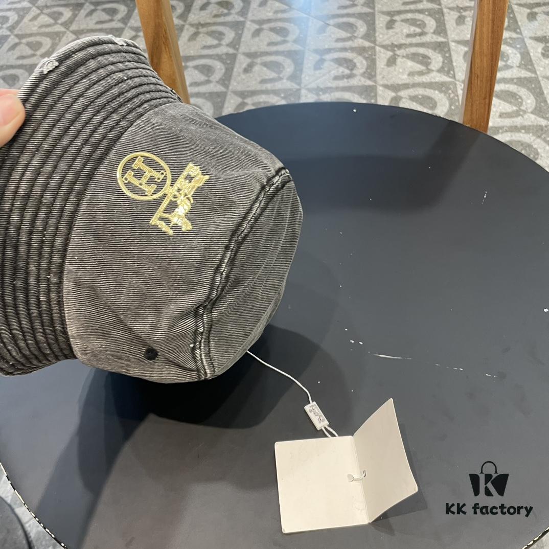 692fb9f499f2d84055c87987 Hermes 2024 Fall/Winter 6cm Small Brim, Americana Vintage Washed Distressed Denim Fisherman Hat