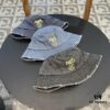 692fba0599f2d84055c87999 Hermès 2024 Fall/Winter 6cm Small Brim American Vintage Washed Distressed Denim Fisherman Hat