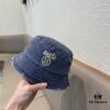 692fba0699f2d84055c8799b Hermès 2024 Fall/Winter 6cm Small Brim American Vintage Washed Distressed Denim Fisherman Hat