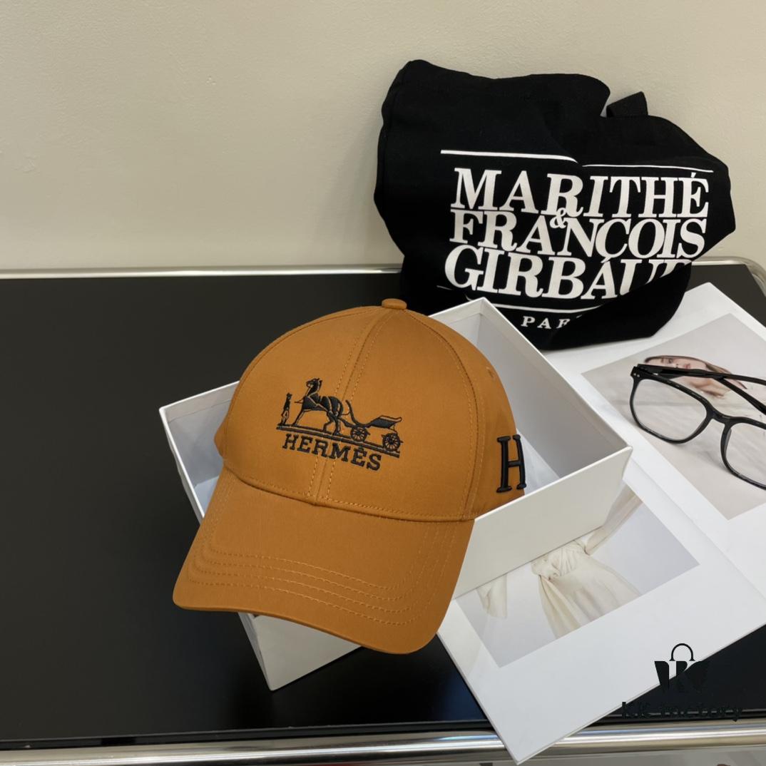 692fba5799f2d84055c879f7 New Arrival HERMÈS (Hermes) Latest Original Single Baseball Cap, Color-Blocked H Design, Authentic Mold Custom Made, Premium Breathable Canvas Fabric with Original Factory Stainless Steel Adjustable Buckle, Exquisite Craftsmanship, Stylish and Handsome, Superior Quality