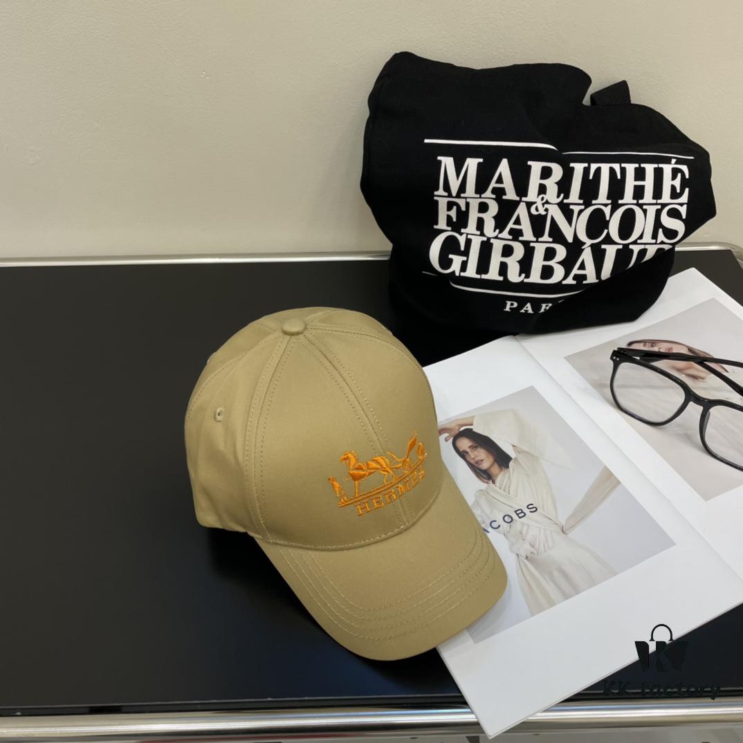 692fba6399f2d84055c87a04 New Arrival HERMÈS Latest Authentic-style Baseball Cap, Color-block H Design, Premium Canvas Material with Original Steel Adjustable Buckle, Exquisite Craftsmanship, Fashionable and Breathable