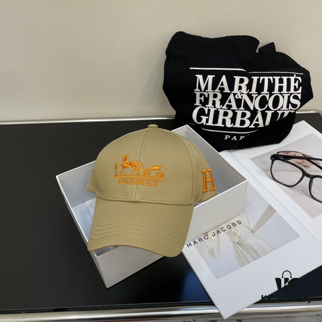 692fba6599f2d84055c87a08 New Arrival HERMÈS Latest Authentic-style Baseball Cap, Color-block H Design, Premium Canvas Material with Original Steel Adjustable Buckle, Exquisite Craftsmanship, Fashionable and Breathable