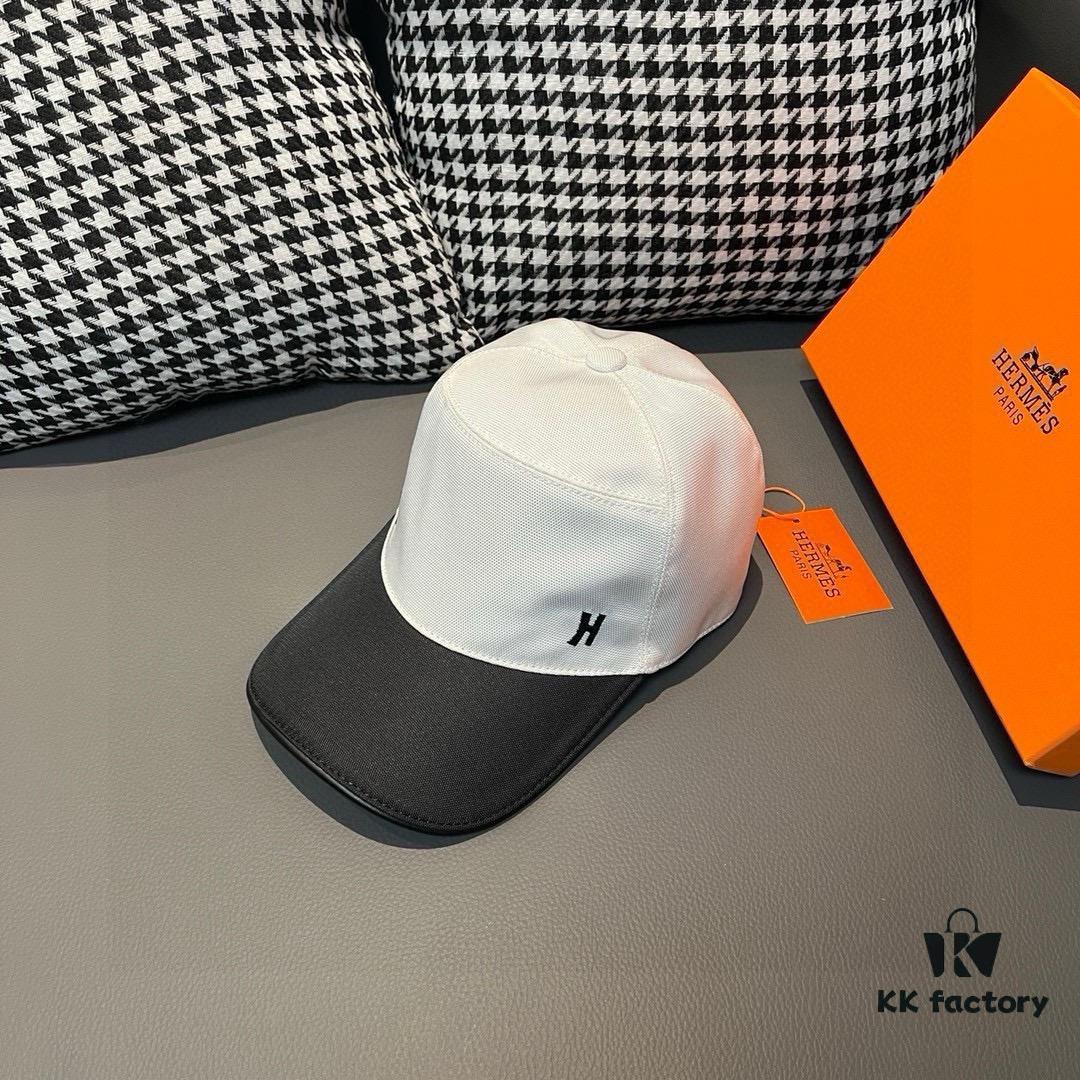 692fba6e99f2d84055c87a13 Hermès Latest Original Design Baseball Cap, Color-Blocked H, Premium Canvas and Top Grain Leather, Authentic Molded Craftsmanship