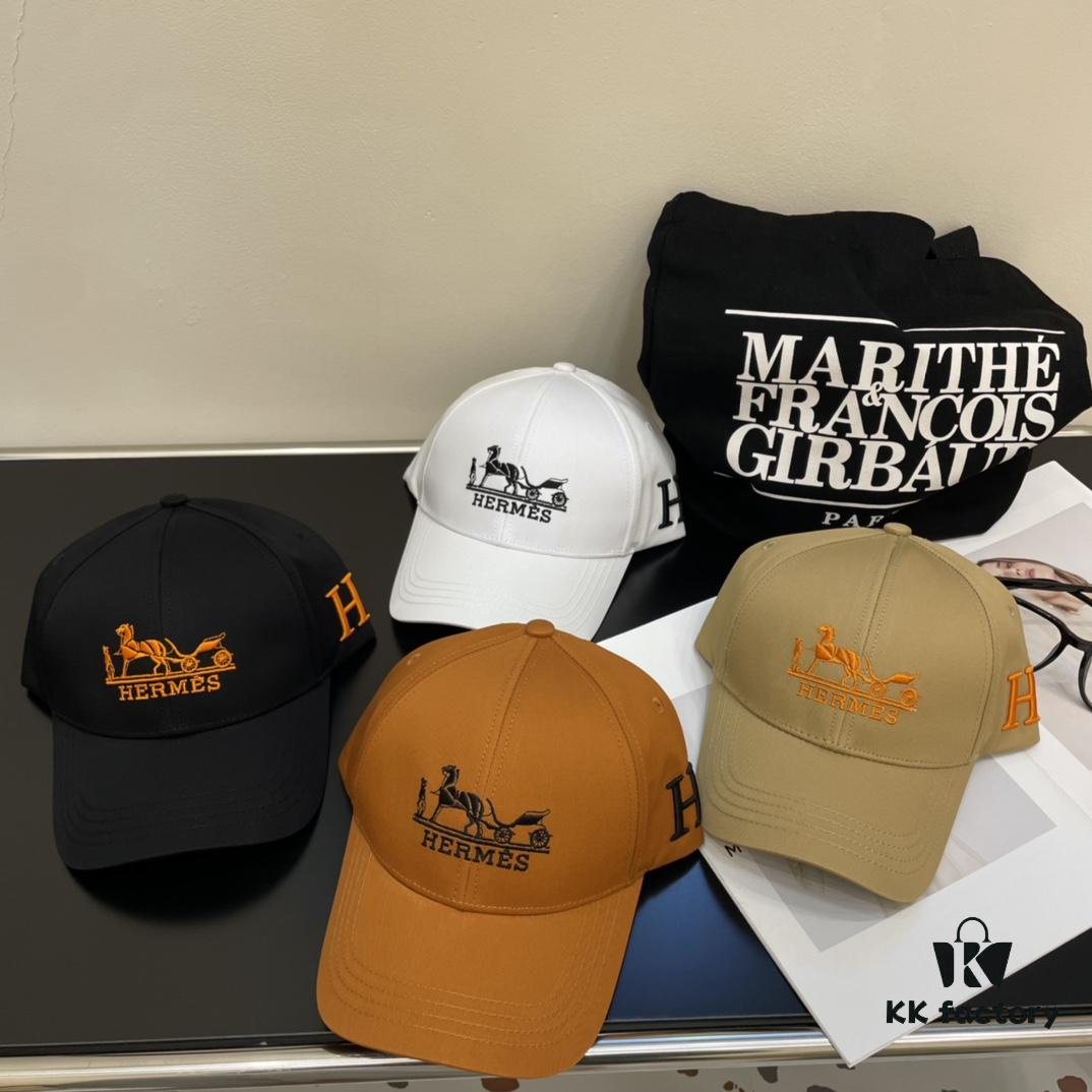 692fba7199f2d84055c87a16 New Arrival HERMÈS (Hermes) Latest Style Original Single Baseball Cap, Color-Blocked H, Authentic Mold Custom-Made, Premium Breathable Canvas Fabric with Original Factory Stainless Steel Adjustable Buckle, Exquisite Craftsmanship, Stylish and Handsome, Outstanding Quality