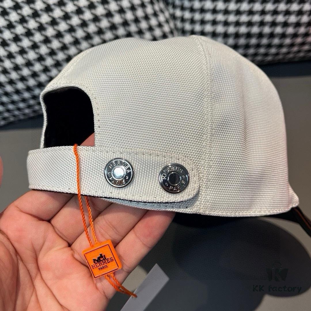 692fba7499f2d84055c87a19 Hermès Latest Original Design Baseball Cap, Color-Blocked H, Premium Canvas and Top Grain Leather, Authentic Molded Craftsmanship