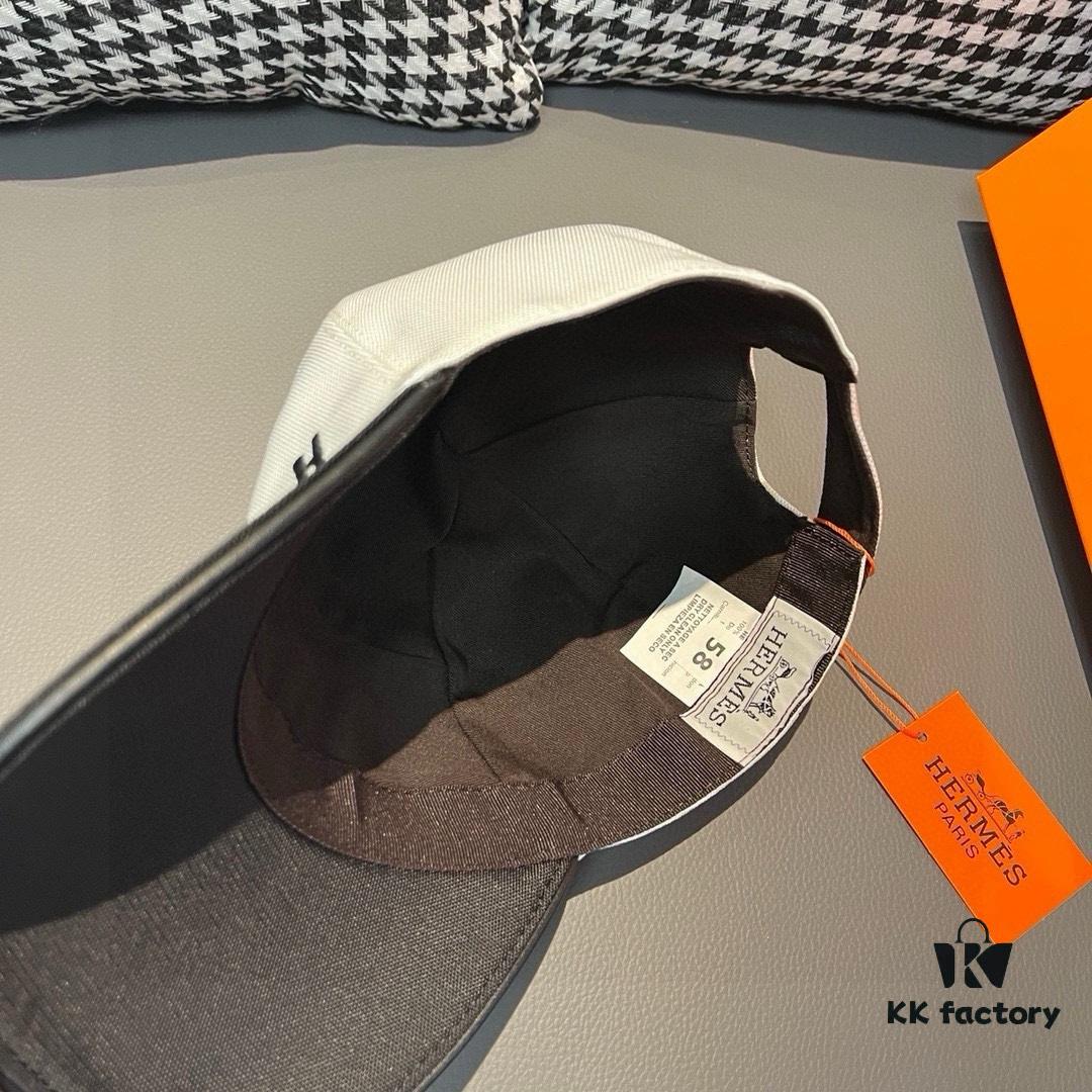 692fba7899f2d84055c87a1d Hermès Latest Original Design Baseball Cap, Color-Blocked H, Premium Canvas and Top Grain Leather, Authentic Molded Craftsmanship