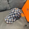 Box with Cloth Bag, HERMÈS New Original Single Baseball Cap, H Embroidered Plaid, Authentic Mold Customized, Original Breathable Canvas Fabric + Top Layer Cowhide, Factory Stainless Steel Adjustable Buckle, Exquisite Craftsmanship, Stylish and Handsome, Superior Quality! Hat, Fisherman Cap, Baseball Cap, Knit Cap