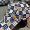 Box with Cloth Bag, HERMÈS New Original Single Baseball Cap, H Embroidered Plaid, Authentic Mold Customized, Original Breathable Canvas Fabric + Top Layer Cowhide, Factory Stainless Steel Adjustable Buckle, Exquisite Craftsmanship, Stylish and Handsome, Superior Quality! Hat, Fisherman Cap, Baseball Cap, Knit Cap