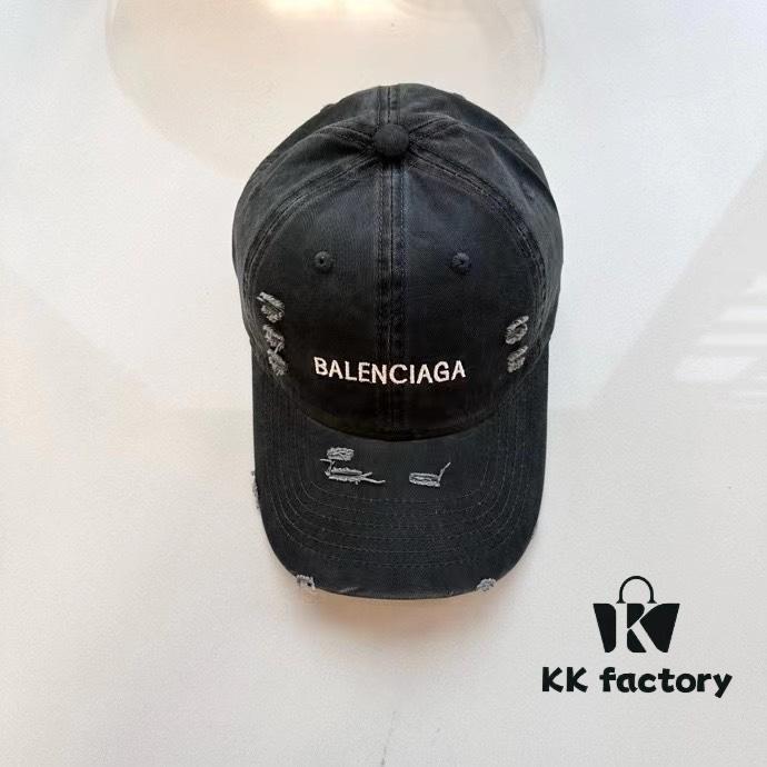 692fbac499f2d84055c87a6c Balenciaga New Arrival Distressed Washed Cotton Baseball Cap, Stylish Unisex Design