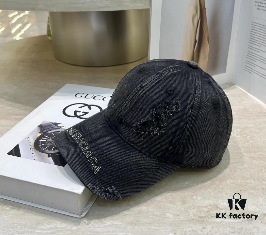 692fbaf099f2d84055c87aa7 Balenciaga New Arrival Distressed Washed Cotton Baseball Cap, Stylish Unisex Design