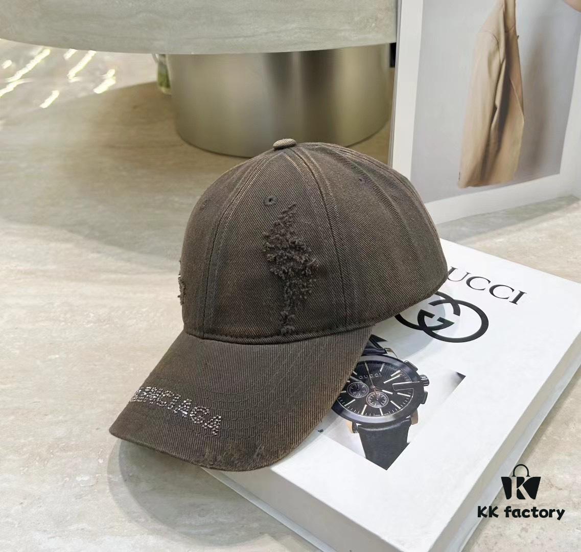 692fbaf199f2d84055c87aa9 Balenciaga New Arrival Distressed Washed Cotton Baseball Cap, Stylish Unisex Design
