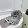 692fbb0399f2d84055c87abe Balenciaga New Denim Baseball Cap with Distressed Hole Design