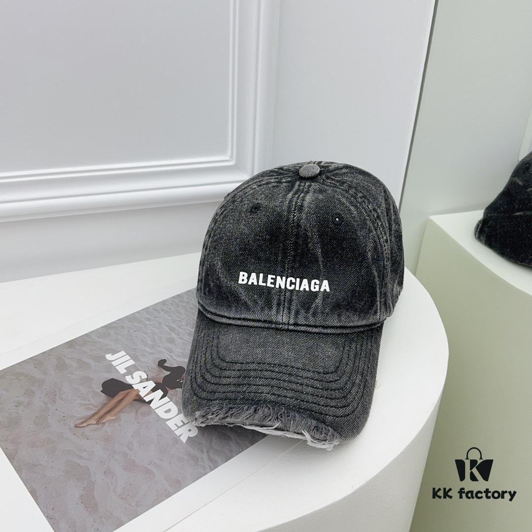 692fbb0699f2d84055c87ac0 Balenciaga New Denim Baseball Cap with Distressed Hole Design