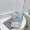 692fbb0699f2d84055c87ac1 Balenciaga New Denim Baseball Cap with Distressed Hole Design